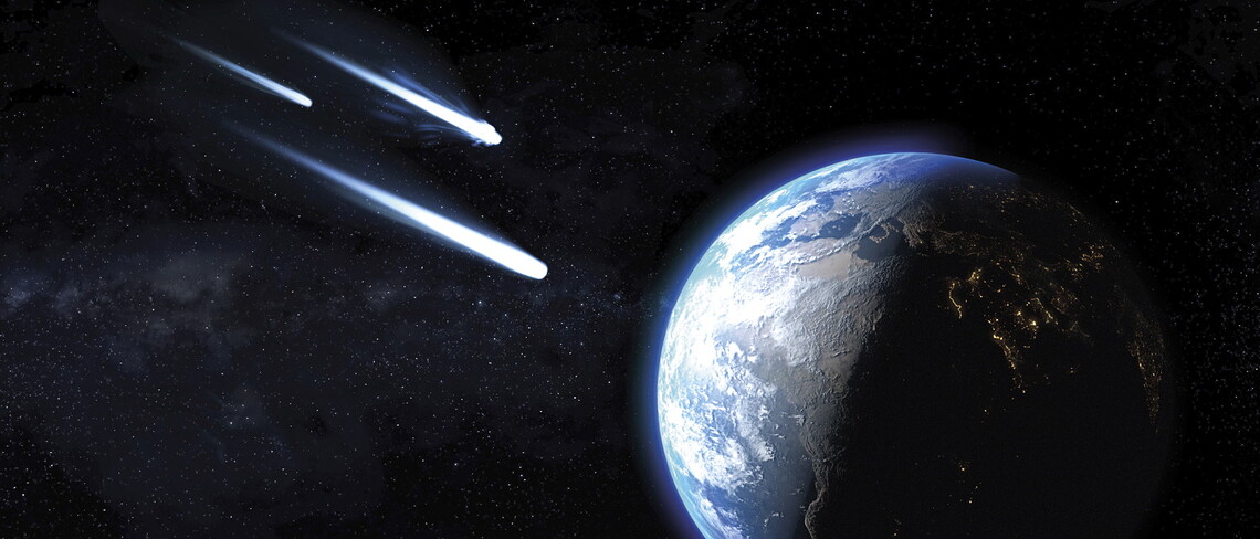 Asteroiden rasen auf die Erde zu