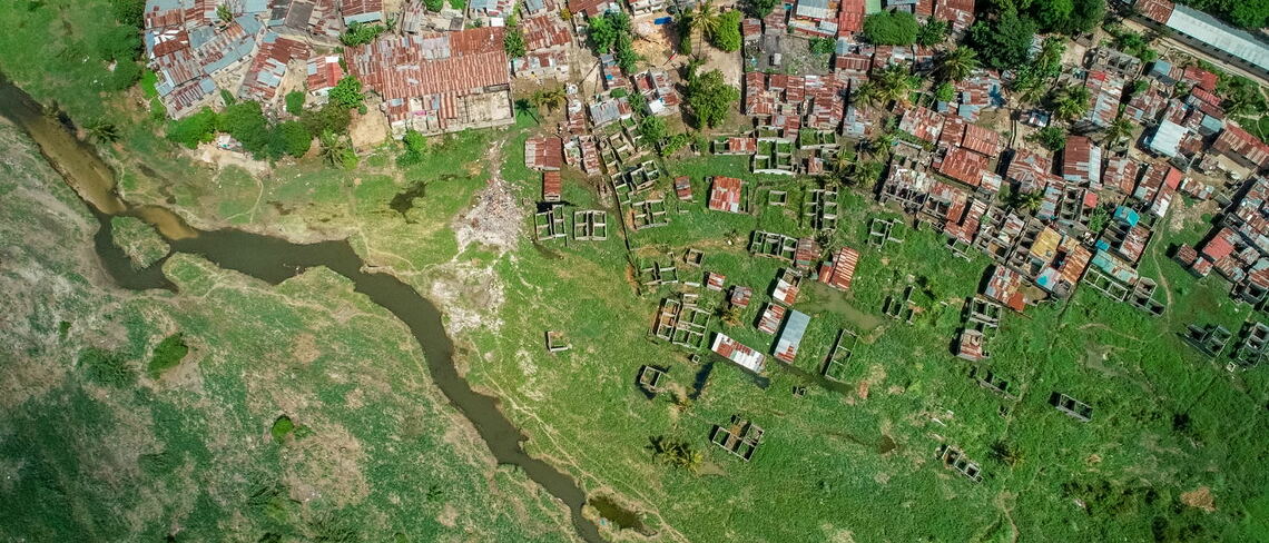 Satellitenbild eines Dorfes