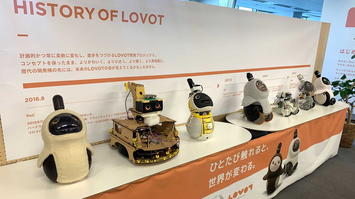 Die verschiedenen Prototypen des LOVOT