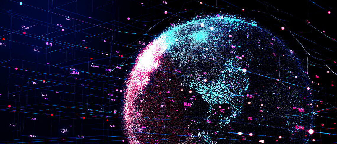 Futuristisches Kryptowährungs-Netzwerk um die Erde