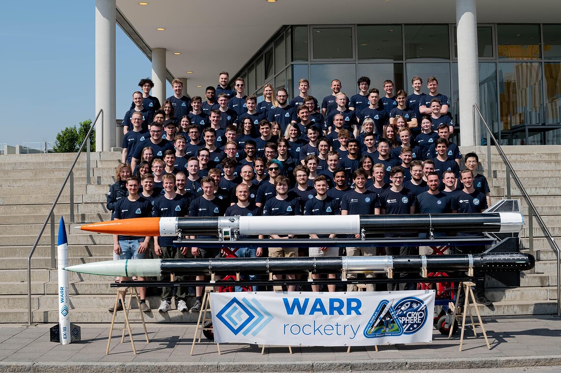 TUM WARR Rocketry - mehr als 100 Studenten 2023. Bild: TUM WARR Rocketry.